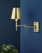 Kensington 1 Light Swing Arm Wall Light Antique Brass