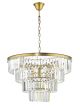 Rhapsody 6 Light Chandelier Crystal and Natural Brass