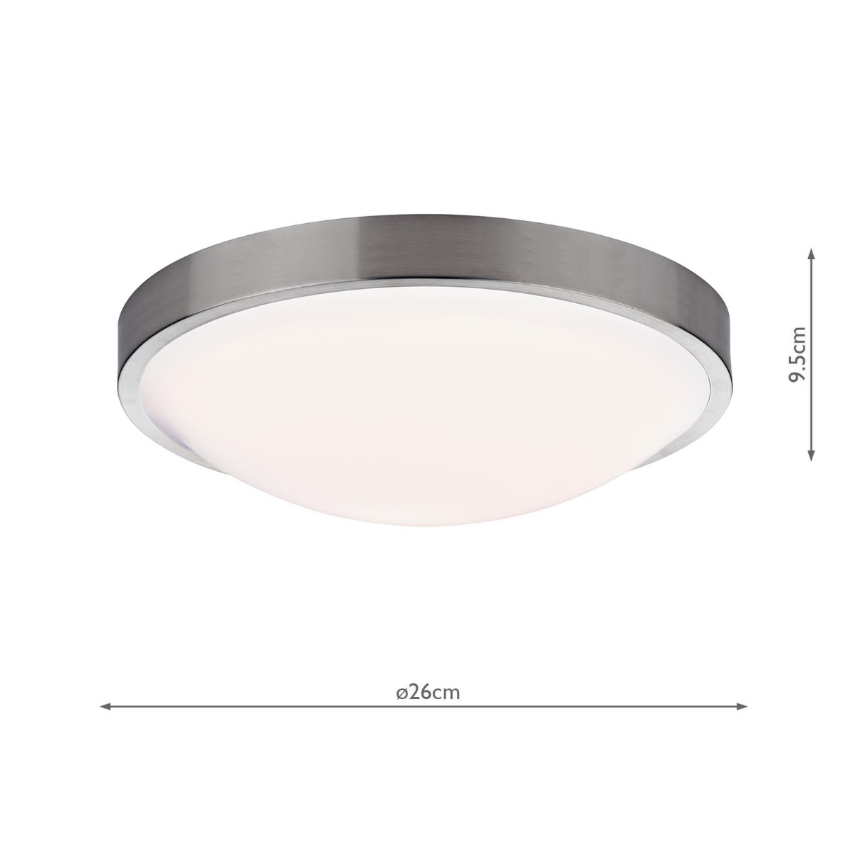 Dover Bathroom Ceiling Light Satin Chrome and Opal IP44