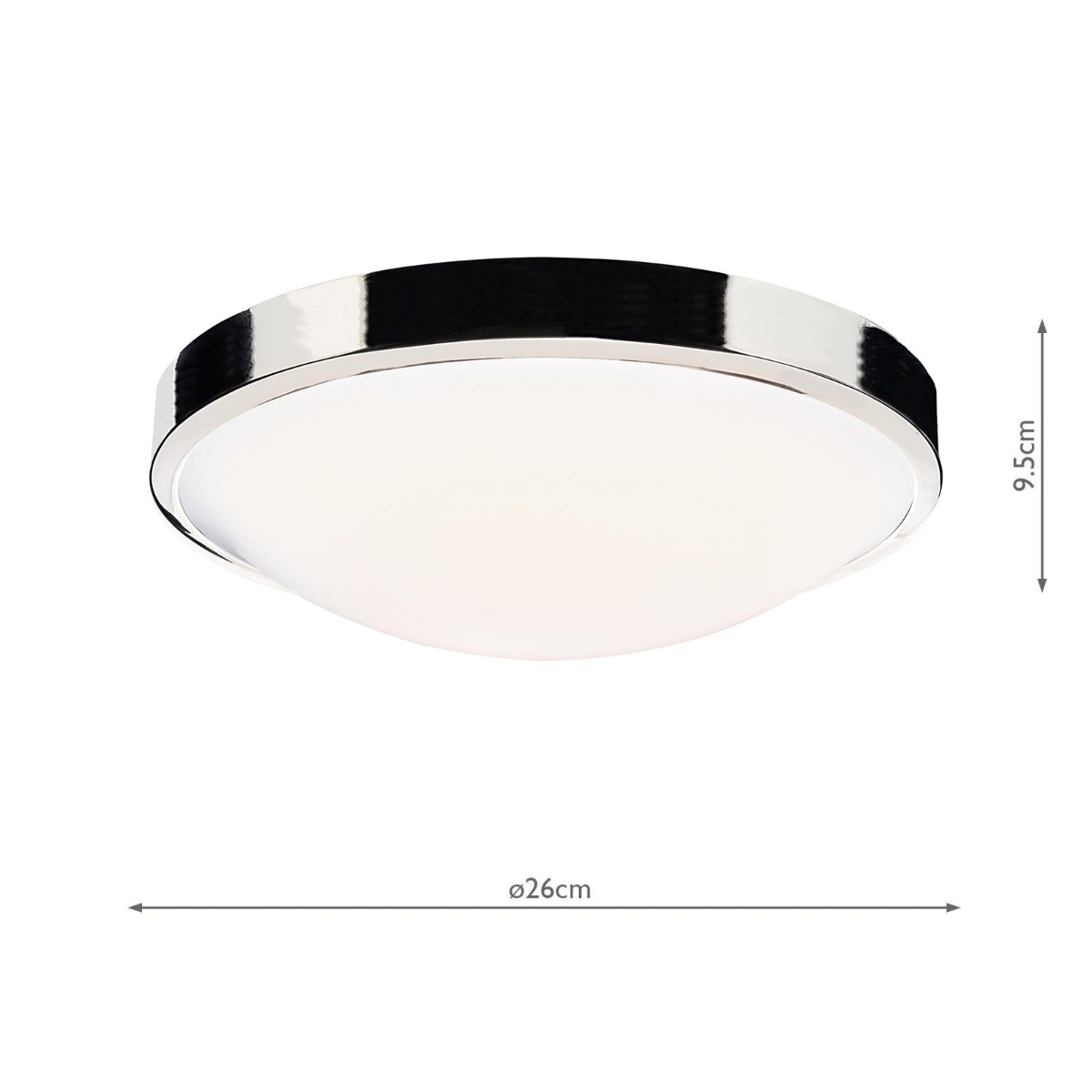 Dover Bathroom Ceiling Light Polished Chrome and Opal IP44