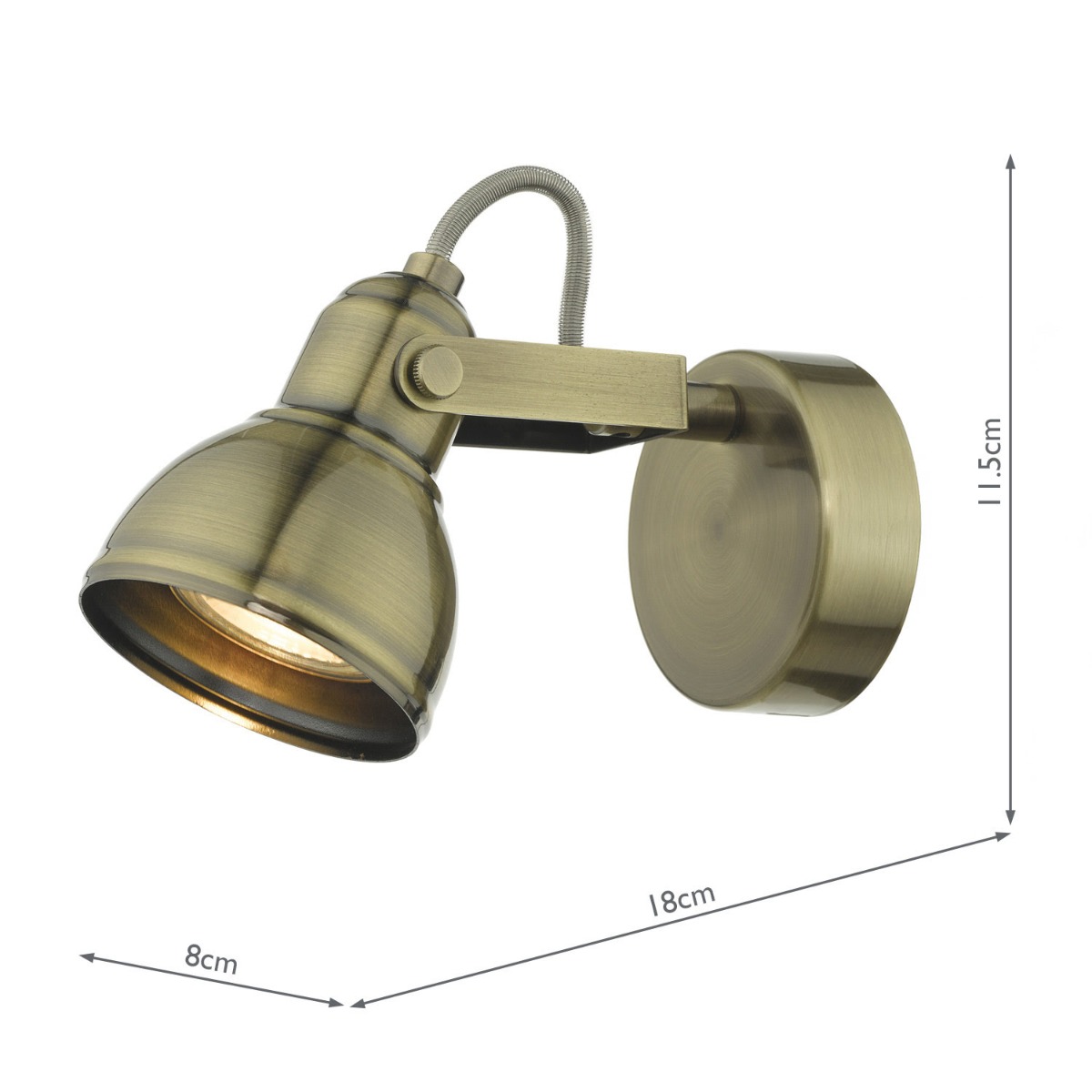 Fothergill Single Wall Spotlight Antique Brass