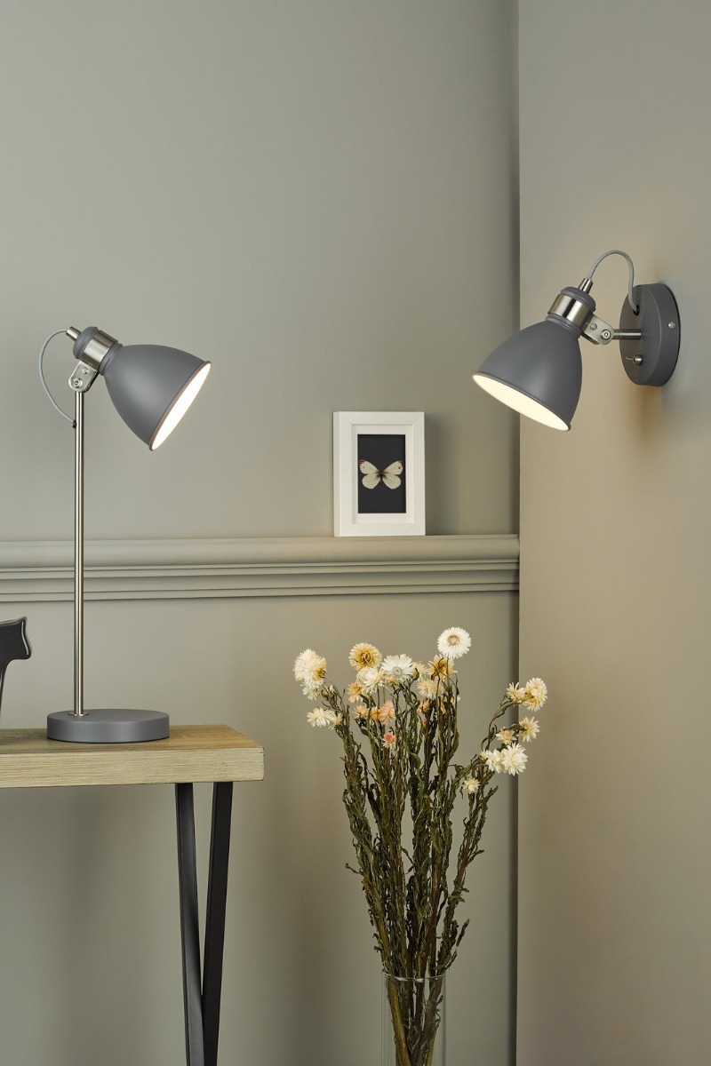 Frederick Single Wall Spotlight Dark Grey Satin Chrome