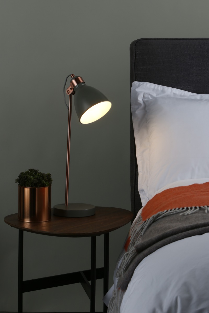 Frederick Task Lamp Grey & Copper