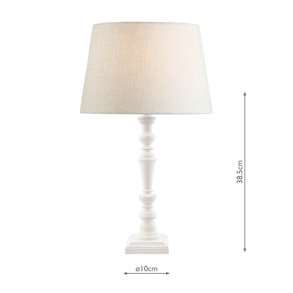 Laura Ashley Tate Wooden Table Lamp Distressed Off White Base Only