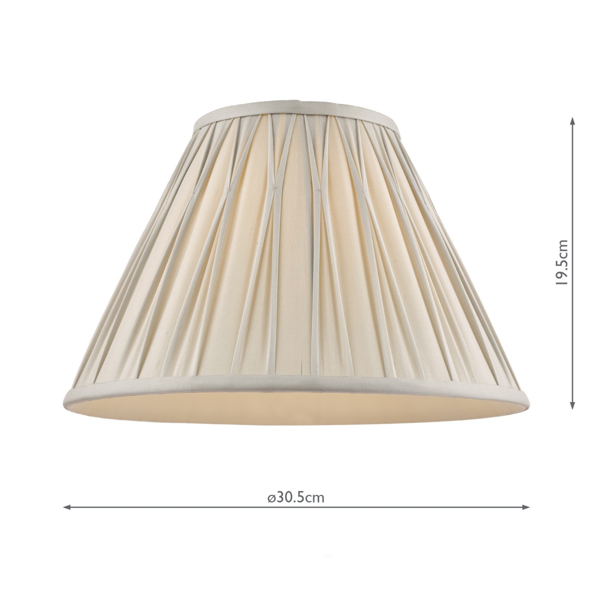 Laura Ashley Fenn Silk Empire Drum Shade Silver 30cm/12 inch