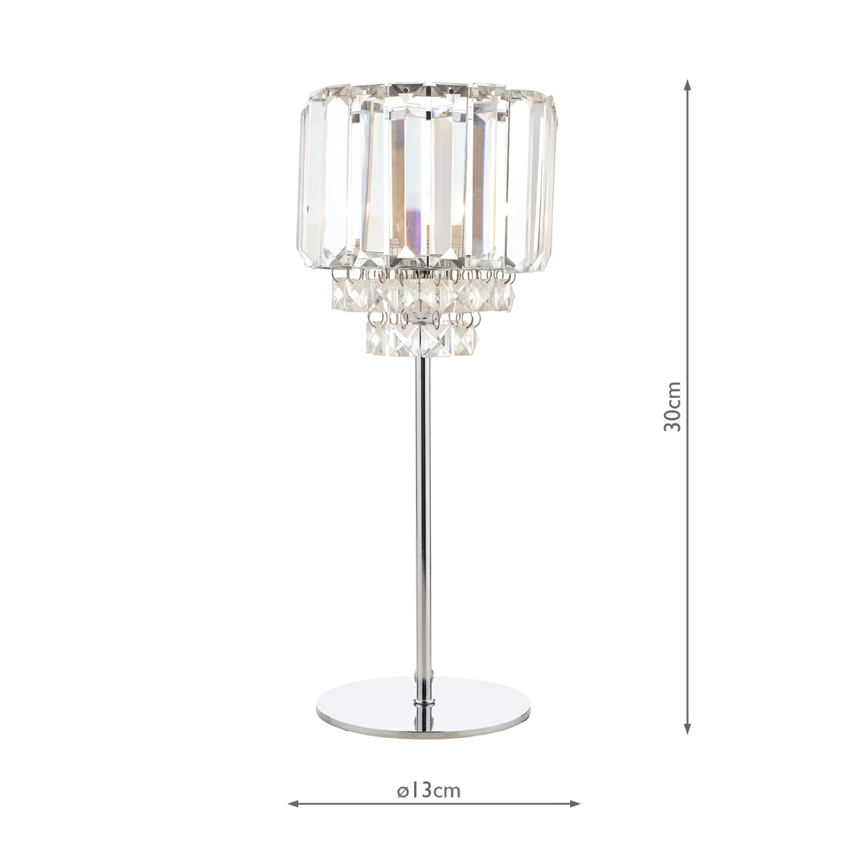 Laura Ashley Vienna Table Lamp Polished Chrome and Crystal