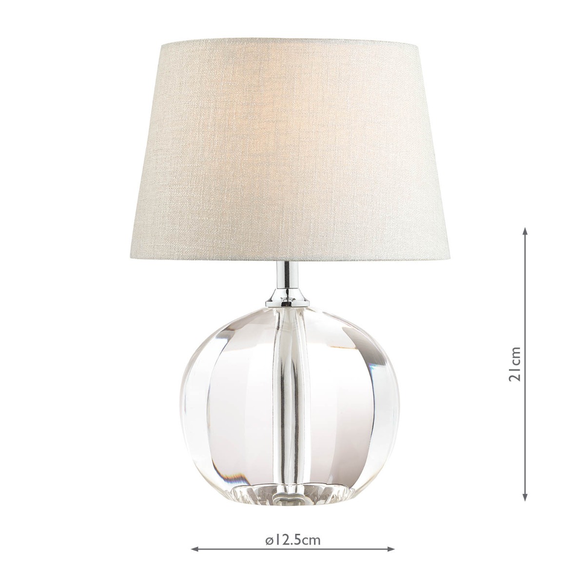 Laura Ashley Lydia Table Lamp Glass and Polished Chrome Base Only