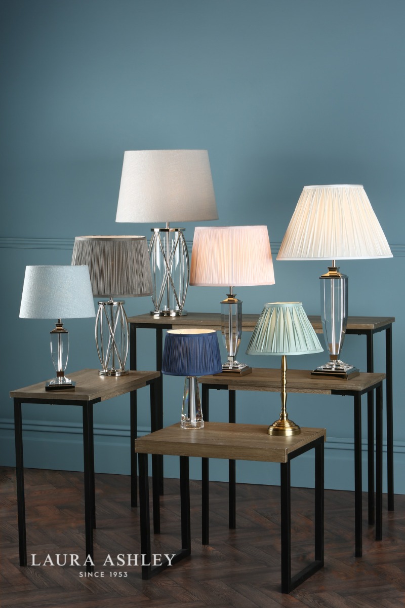 Laura Ashley Carson Small Table Lamp Polished Nickel & Crystal Base Only