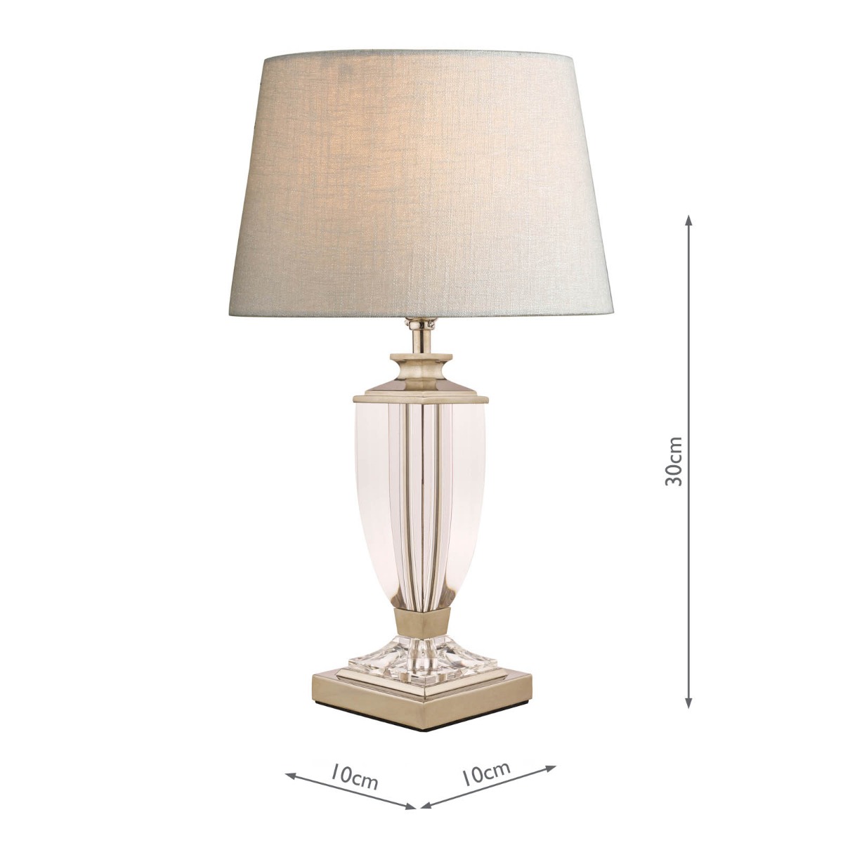 Laura Ashley Carson Small Table Lamp Polished Nickel and Crystal Base Only