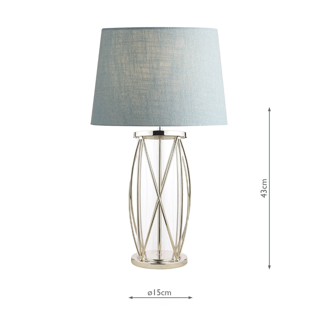 Laura Ashley Beckworth Large Table Lamp Polished Nickel and Glass Base Only