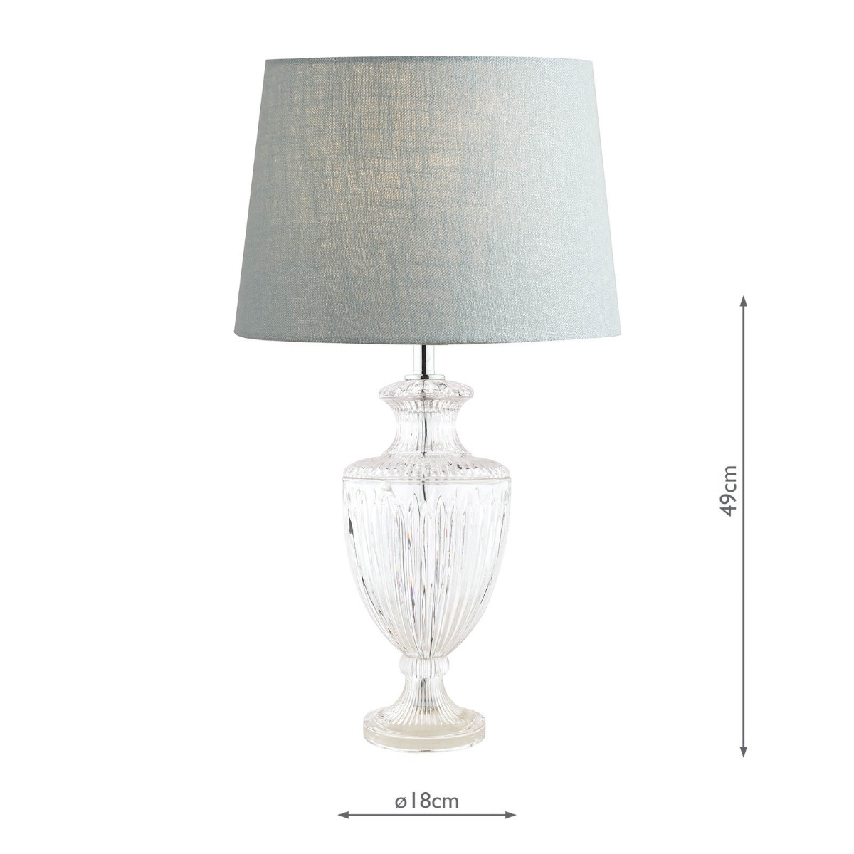 Laura Ashley Meredith Table Lamp Ribbed Glass and Polished Chrome Base Only