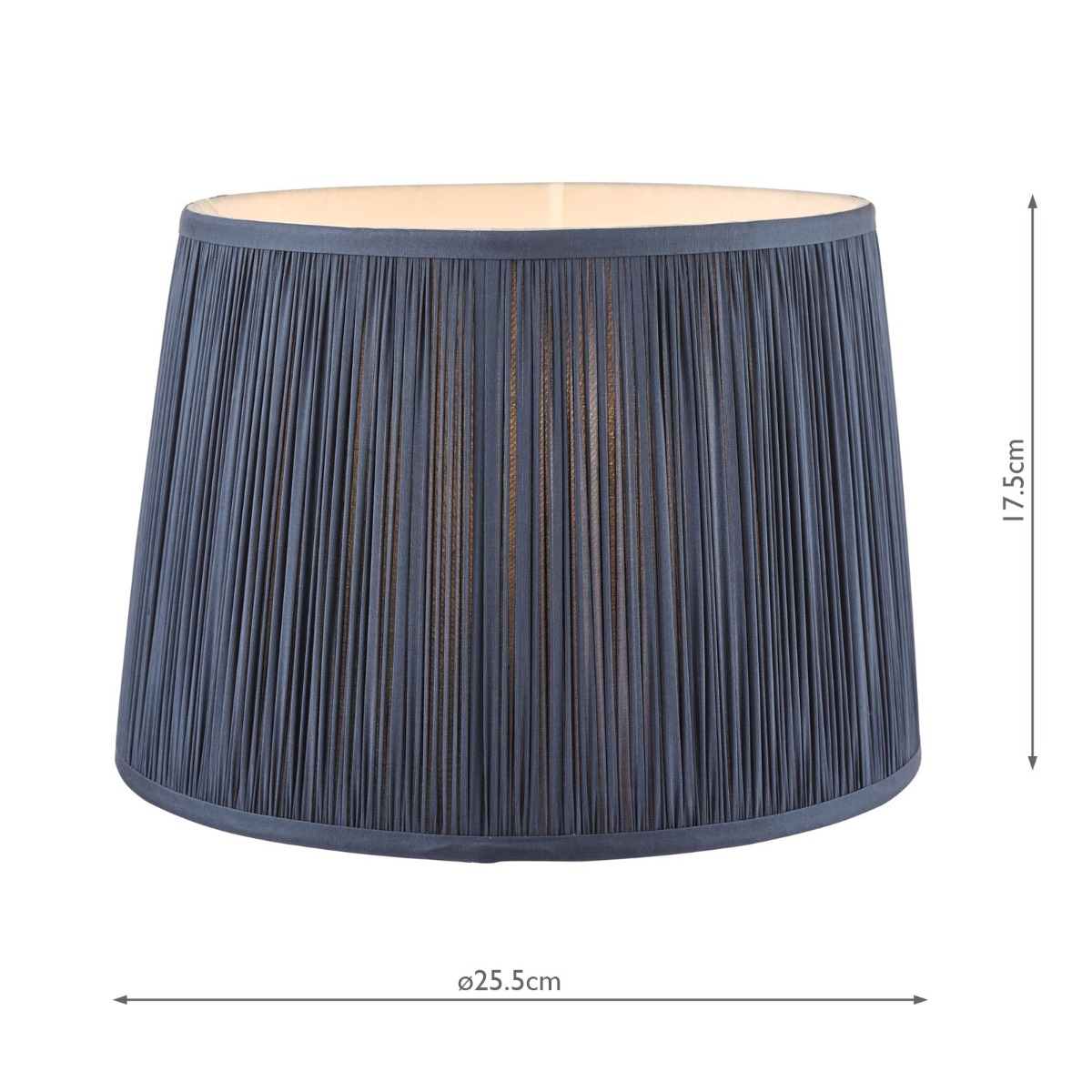 Laura Ashley Hemsley Pleated Silk Empire Drum Shade Midnight Blue 25cm/10 inch