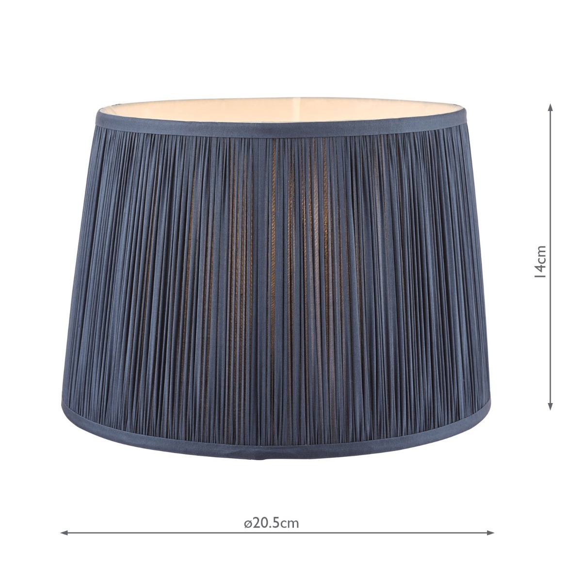 Laura Ashley Hemsley Pleated Silk Empire Drum Shade Midnight Blue 20cm/8 inch