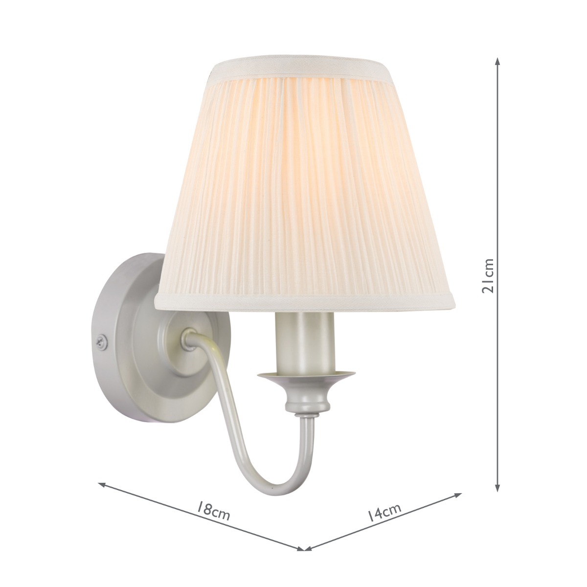 Laura Ashley Ellis Wall Light Grey With Shade