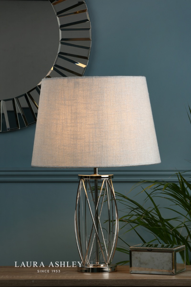 Laura Ashley Beckworth Table Lamp Polished Nickel and Glass Base Only