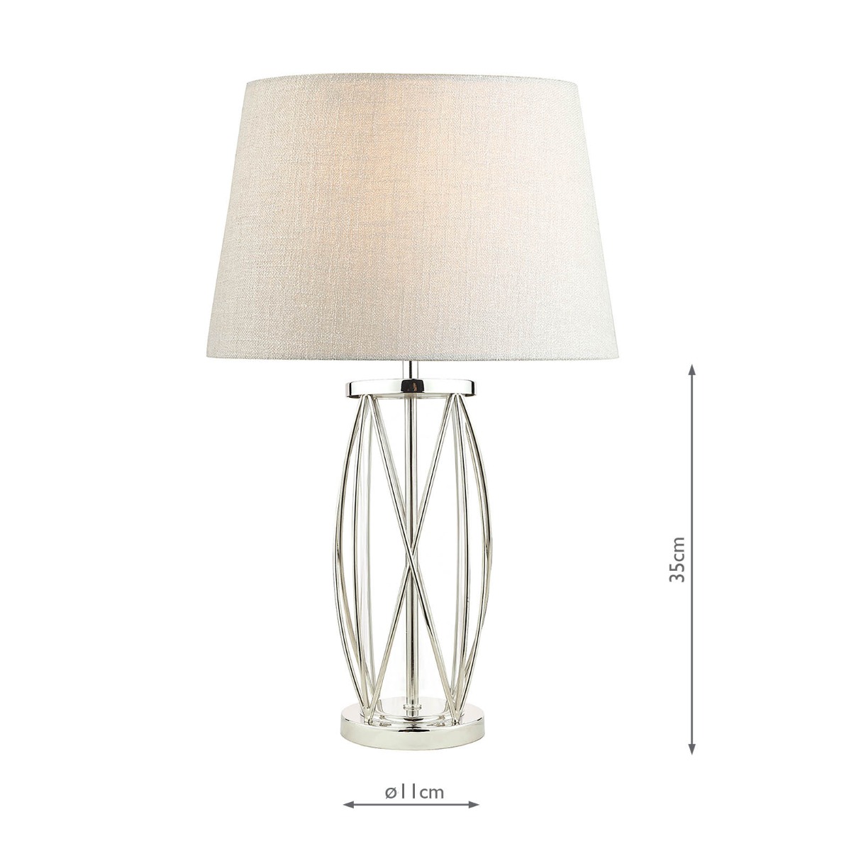 Laura Ashley Beckworth Table Lamp Polished Nickel and Glass Base Only