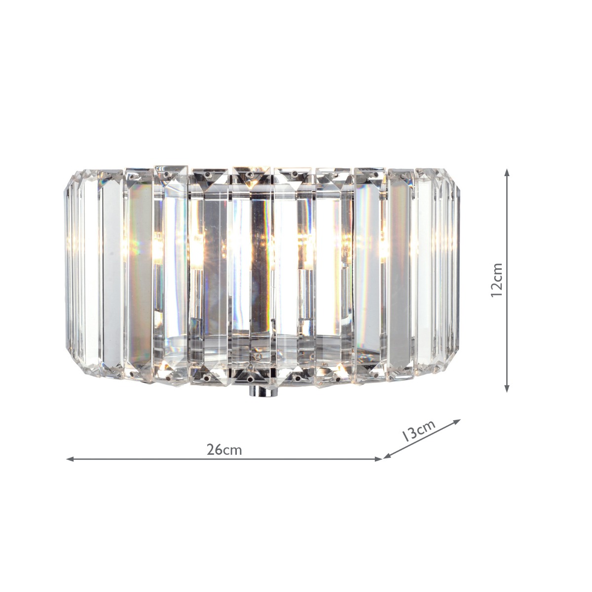 Laura Ashley Fernhurst Wall Light Crystal and Polished Chrome