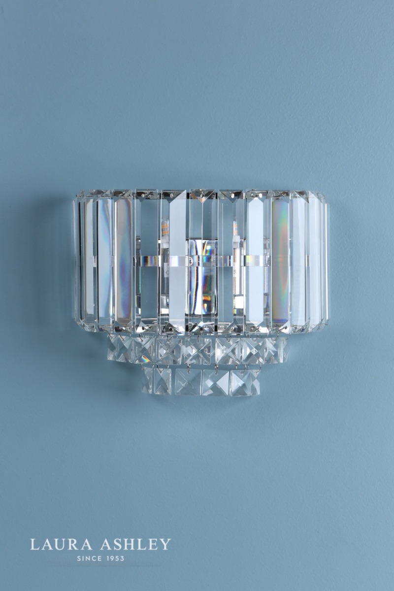 Laura Ashley Vienna Wall Light Polished Chrome Crystal