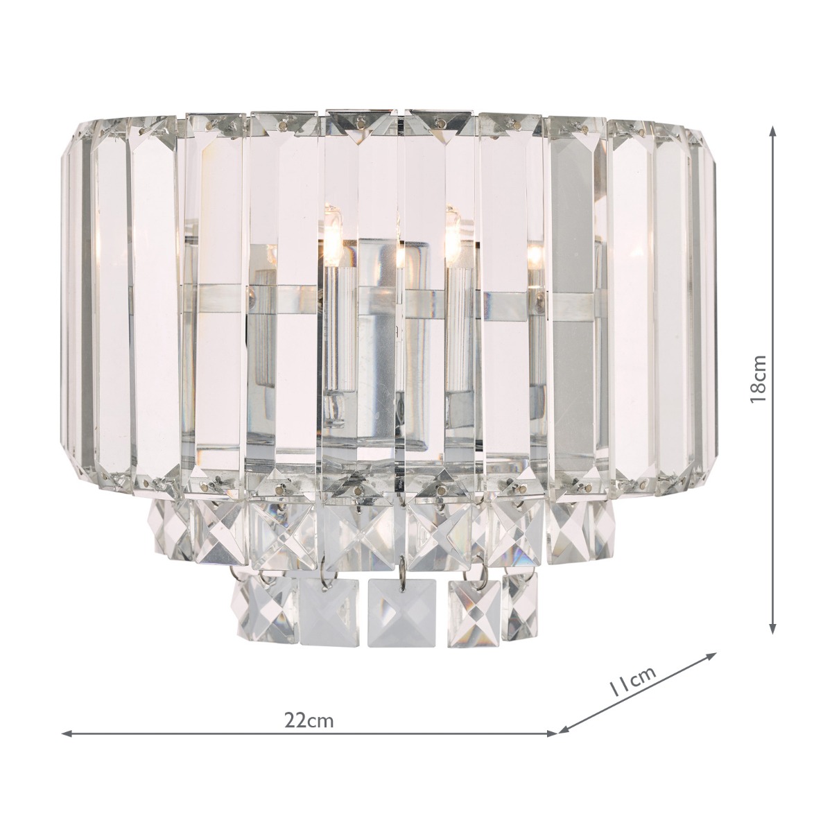 Laura Ashley Vienna Wall Light Polished Chrome Crystal