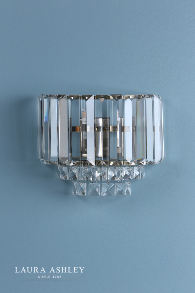 Laura Ashley Vienna Wall Light Antique Brass Crystal