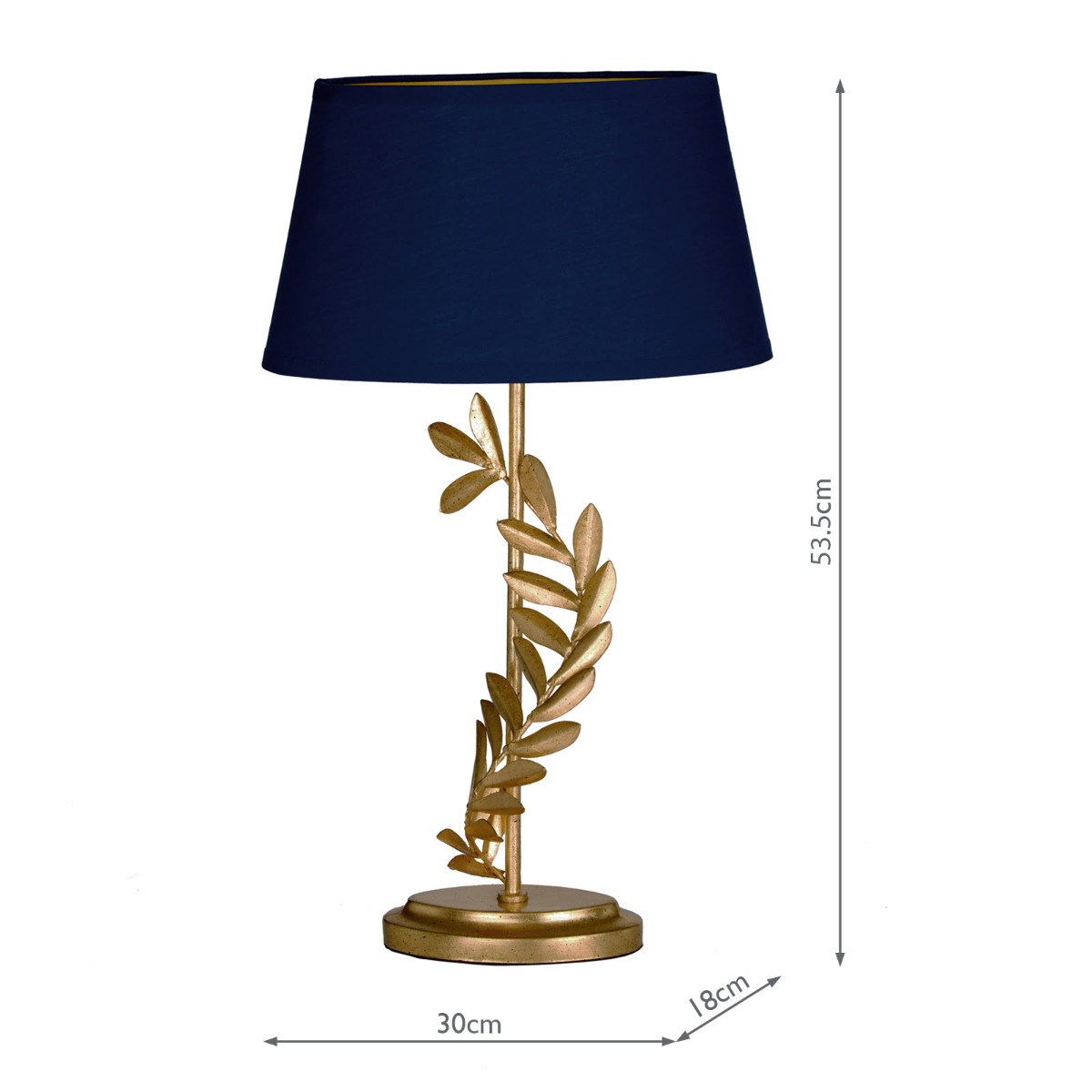 Laura Ashley Archer Table Lamp Leaf Design Gold With Shade