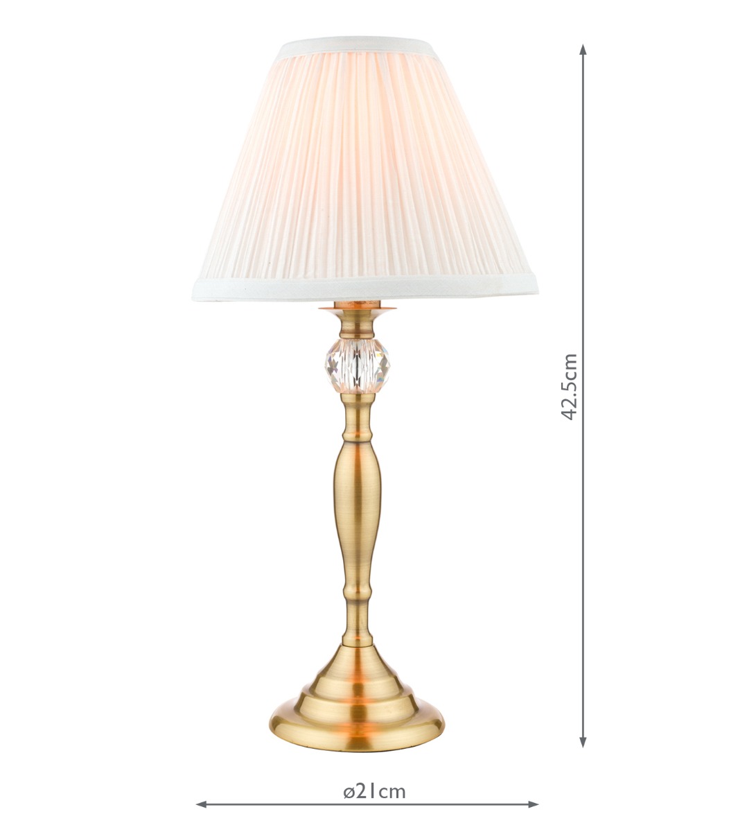 Laura Ashley Ellis Table Lamp Antique Brass and Crystal With Shade