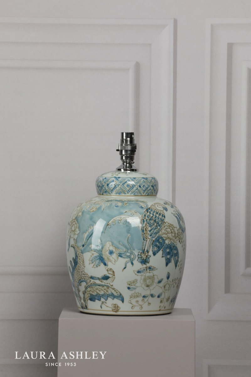 Laura Ashley Elizabeth Ceramic Table Lamp With Bird Print Design Base Only