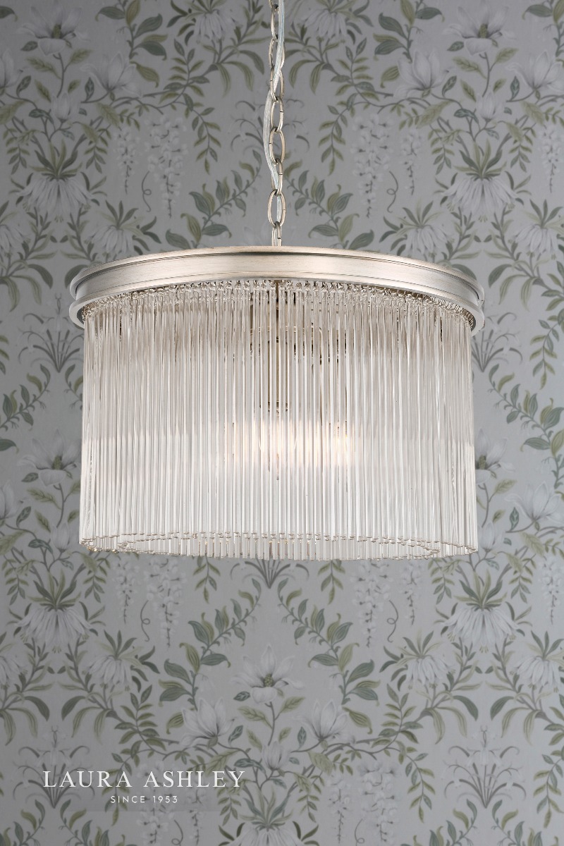 Laura Ashley Manon 3lt Pendant Champagne Clear Glass 