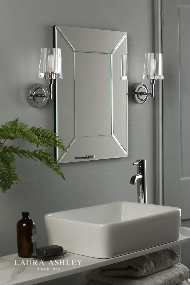 Laura Ashley Blake Bathroom Wall Light Crystal Polished Chrome IP44