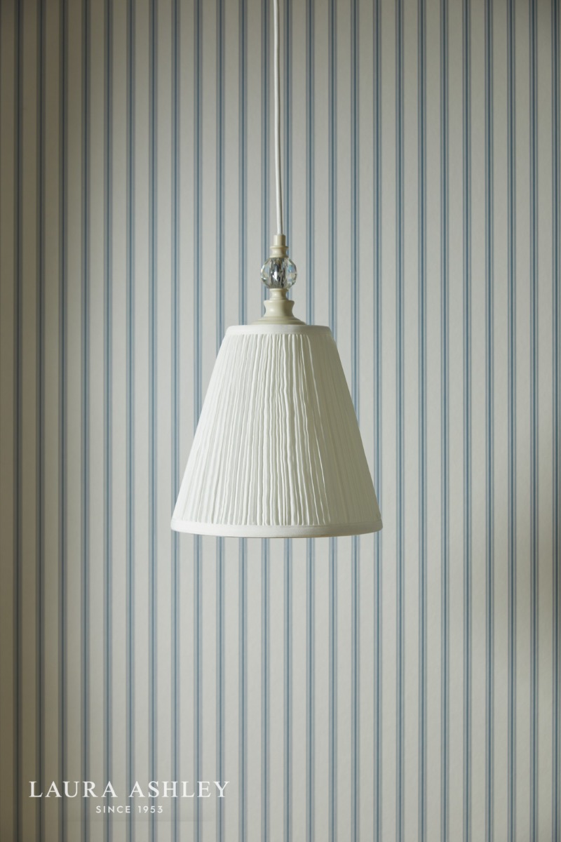 Laura Ashley Ellis Pendant Satin Cream and Crystal With Shade