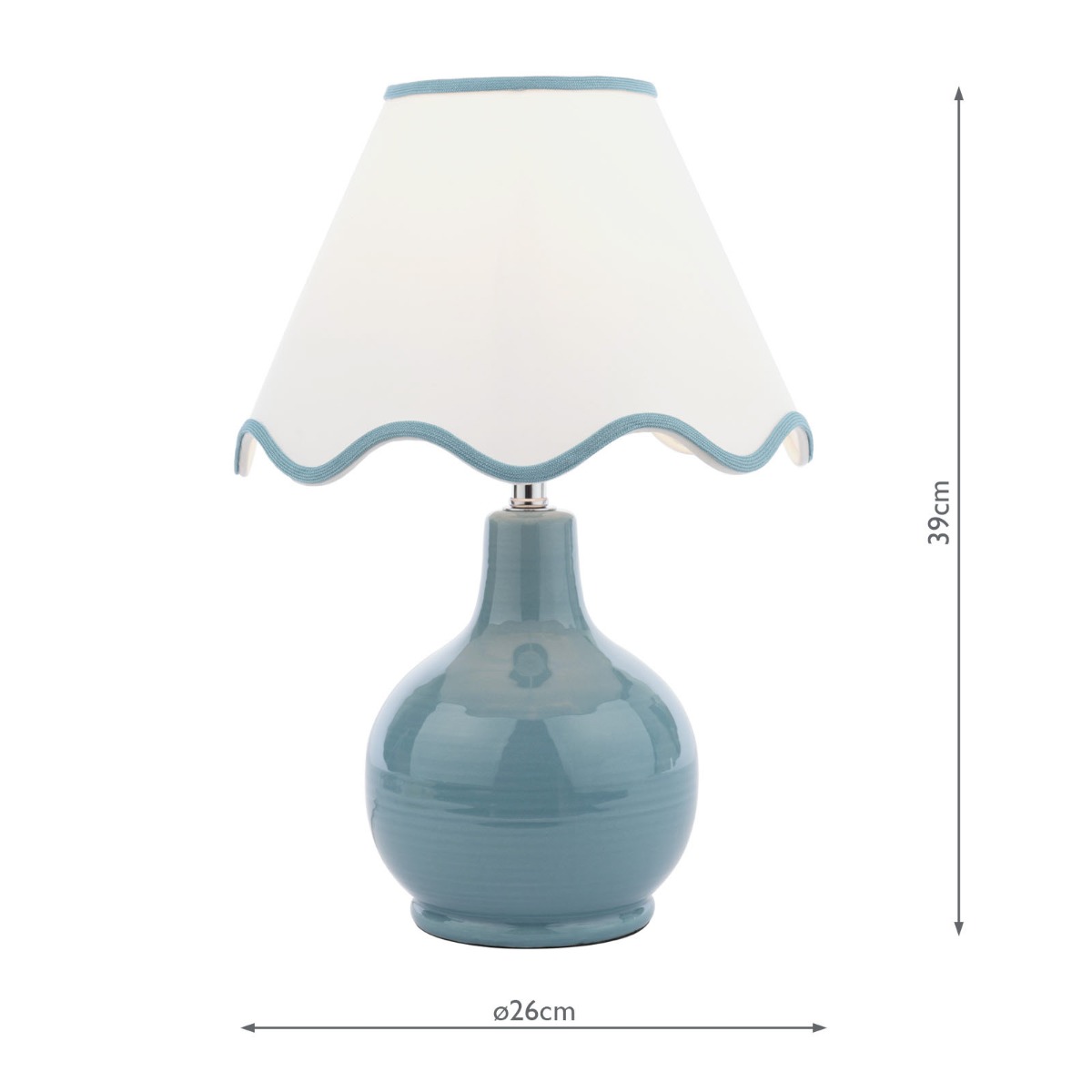 Laura Ashley Bramhope Table Lamp Blue Ceramic With Shade