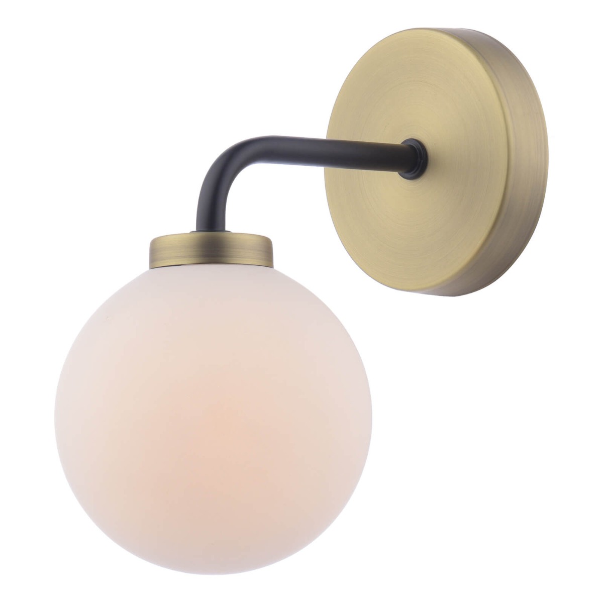 Lainey Wall Light Matt Black and Opal Glass