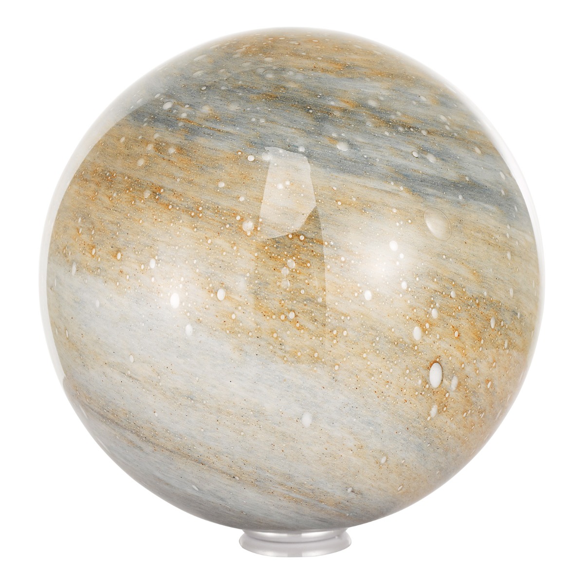 Mikara 6 Light Cluster Pendant Marble Effect Glass & Polished Chrome