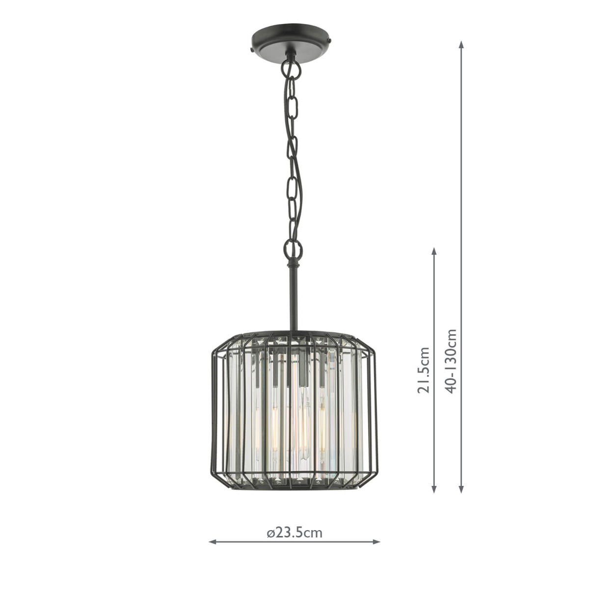 Naeva Pendant Satin Black & Crystal