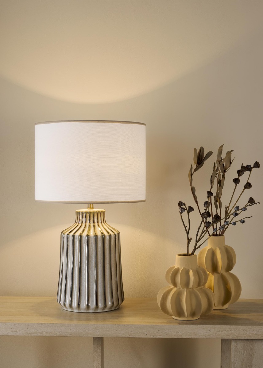 Nedra Table Lamp Natural Ceramic With Shade
