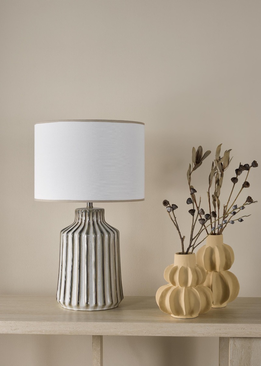 Nedra Table Lamp Natural Ceramic With Shade