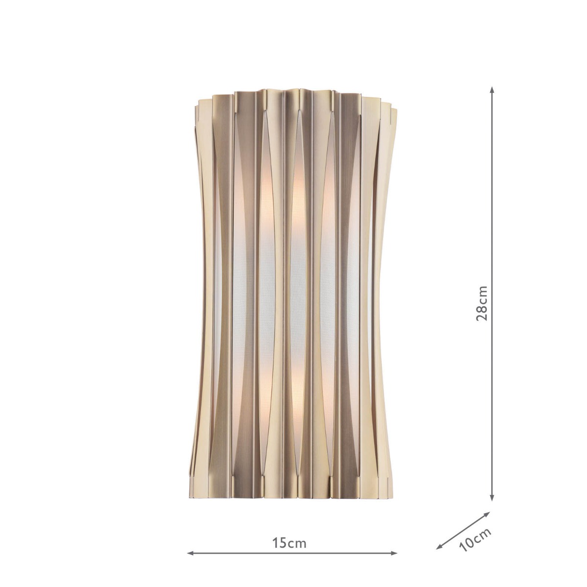 Netra 2 Light Wall Light Satin Bronze and Ivory