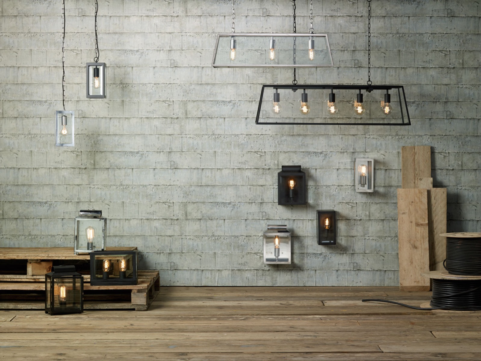 Notary Outdoor Wall Light Black Glass IP44