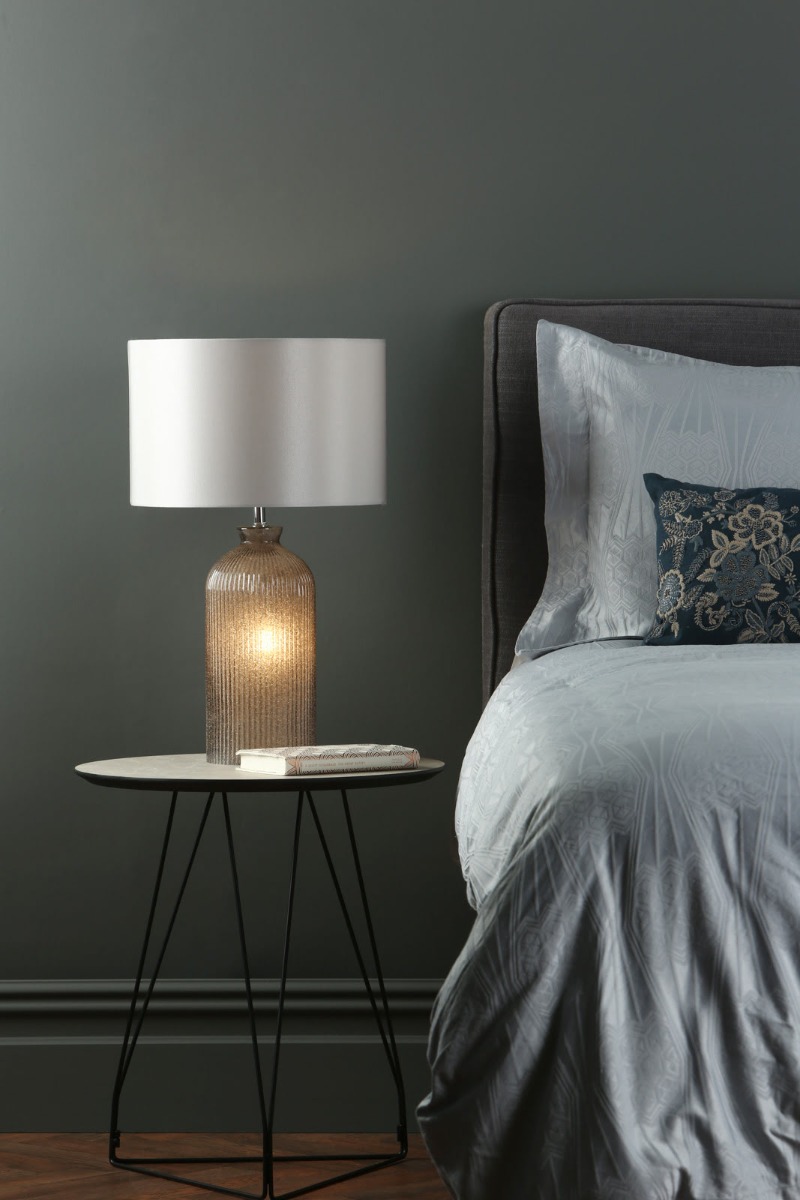 Pamplona Grey Faux Silk Drum Shade 35cm