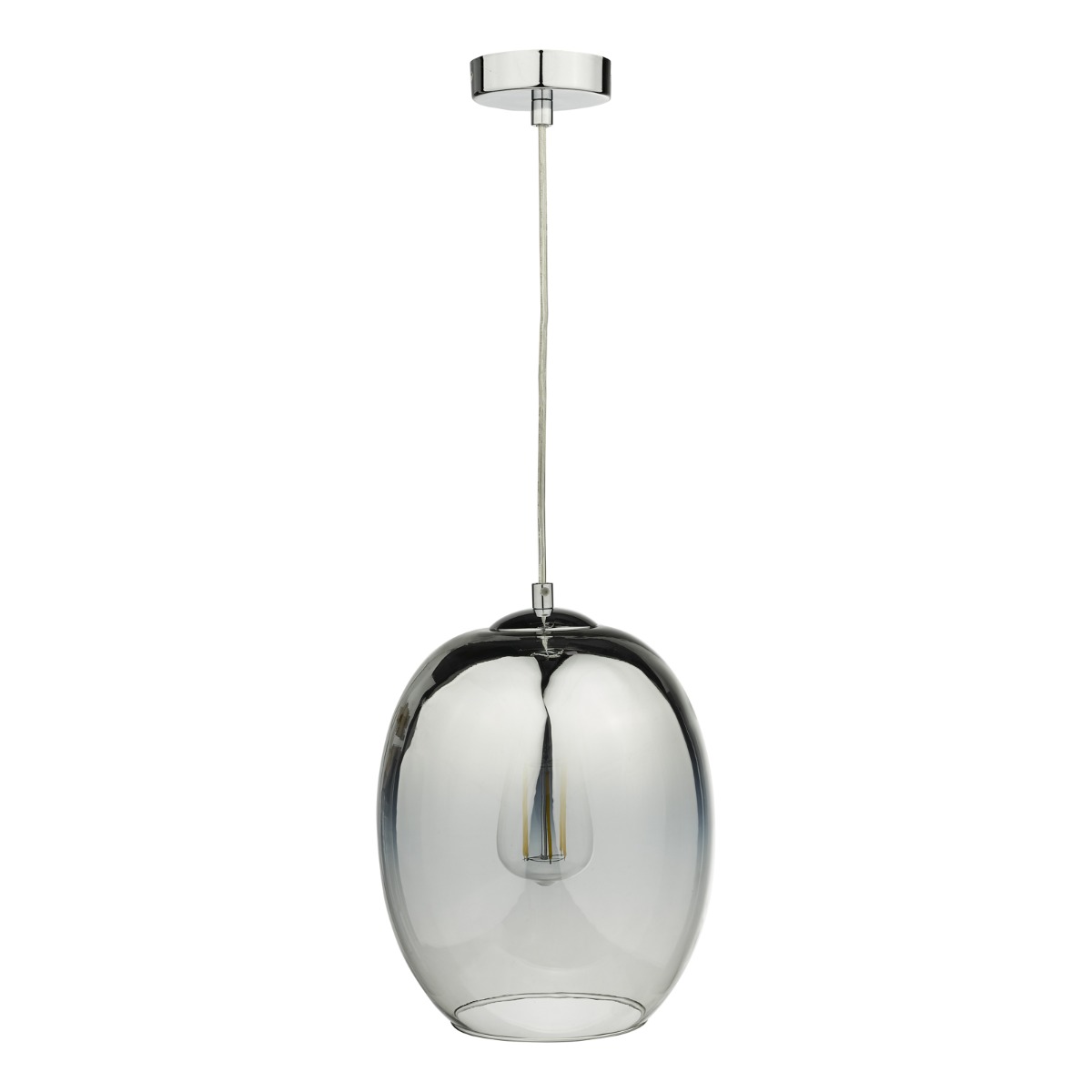 Patrice 1 Light Pendant Silver Glass