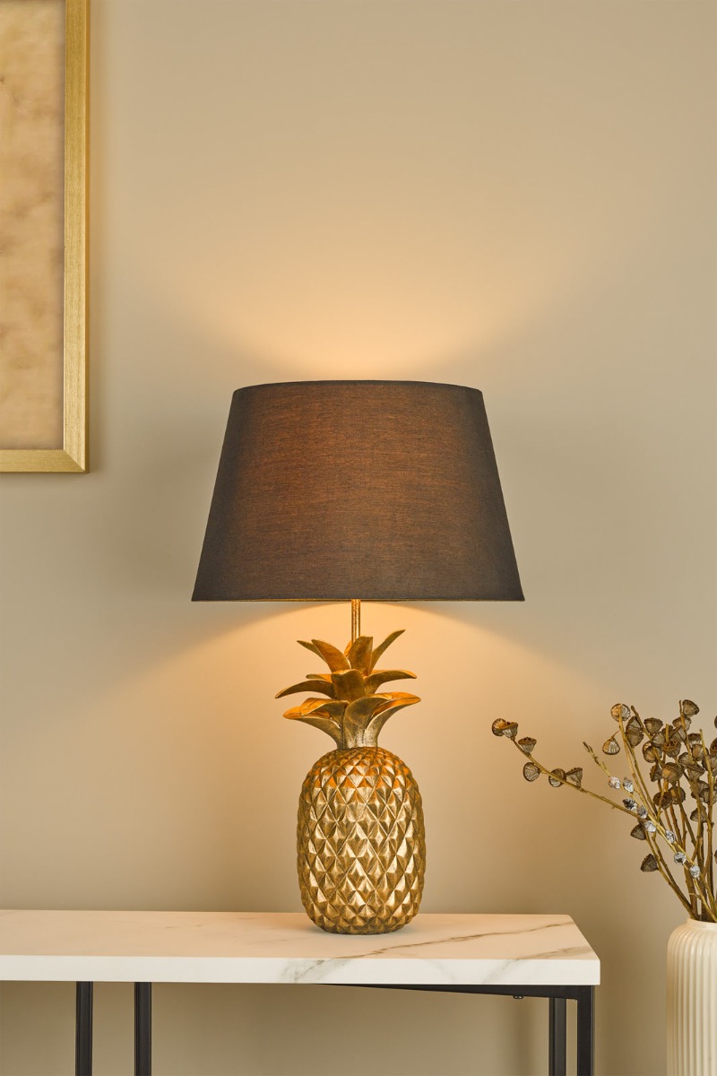Safa Black Cotton Tapered Drum Shade 36cm