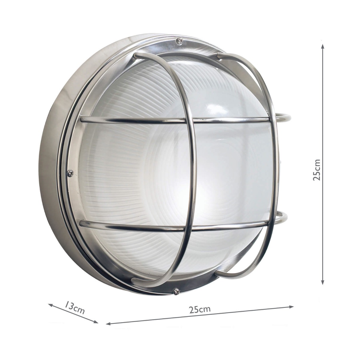 Salcombe Round Outdoor Wall Light Stainless Steel Glass IP44