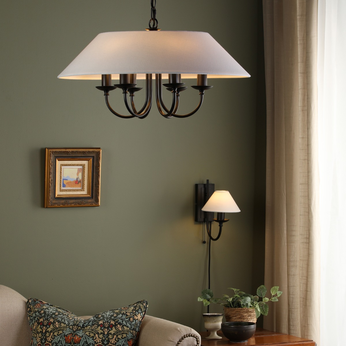 Sivan Plugged Wall Light Matt Black With Shade