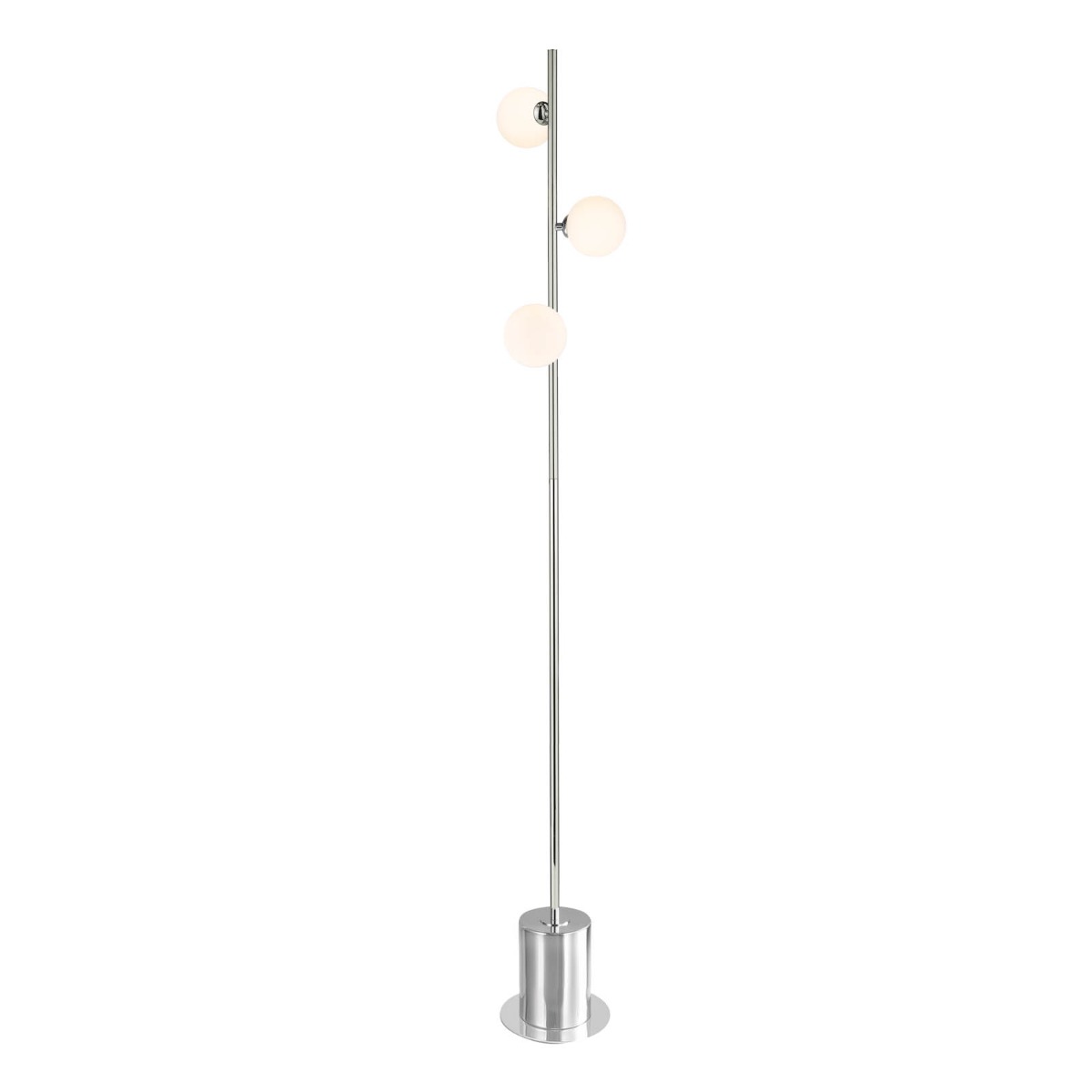 Spiral 3 Light Floor Lamp Polished Chrome With Opal Glass