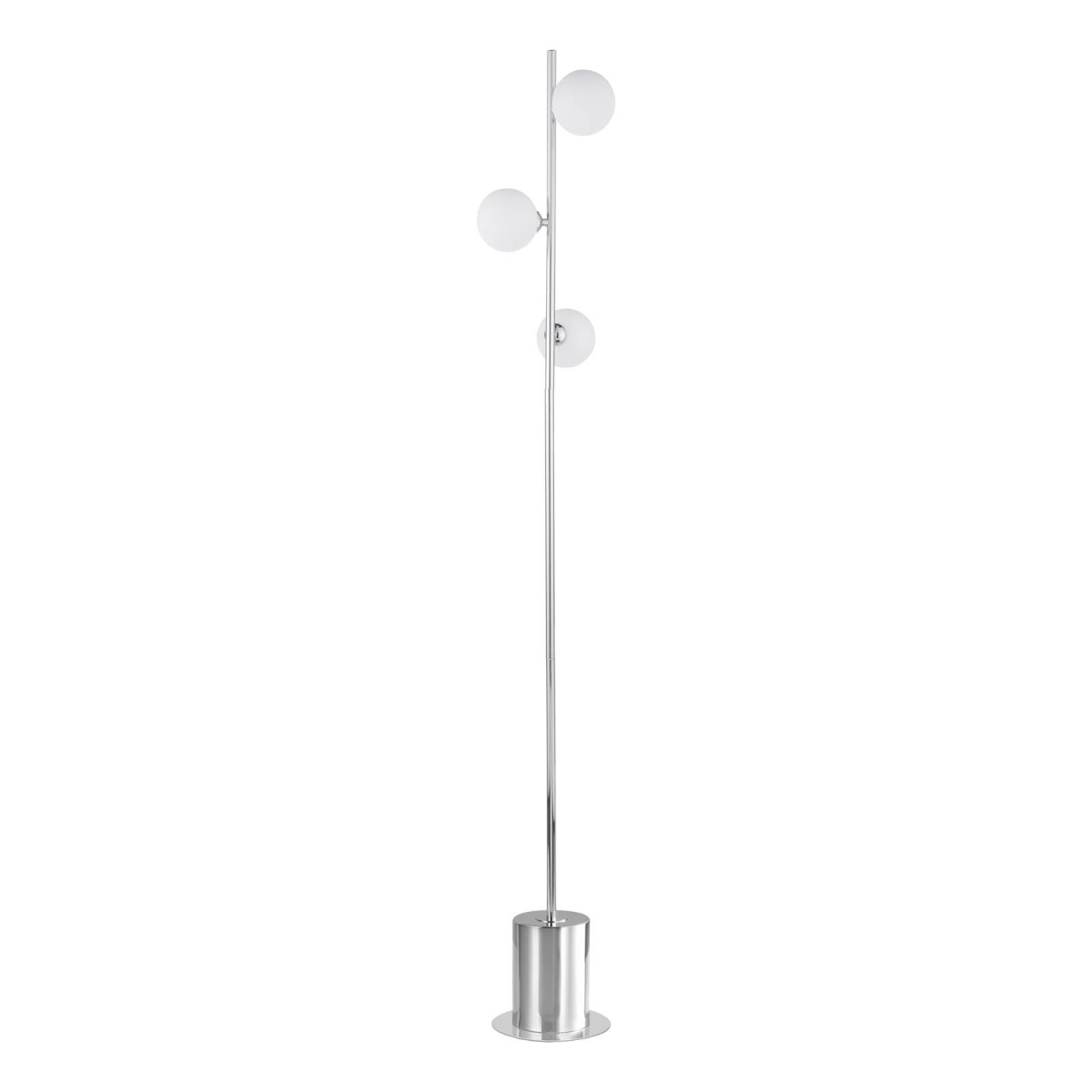 Spiral 3 Light Floor Lamp Polished Chrome With Opal Glass