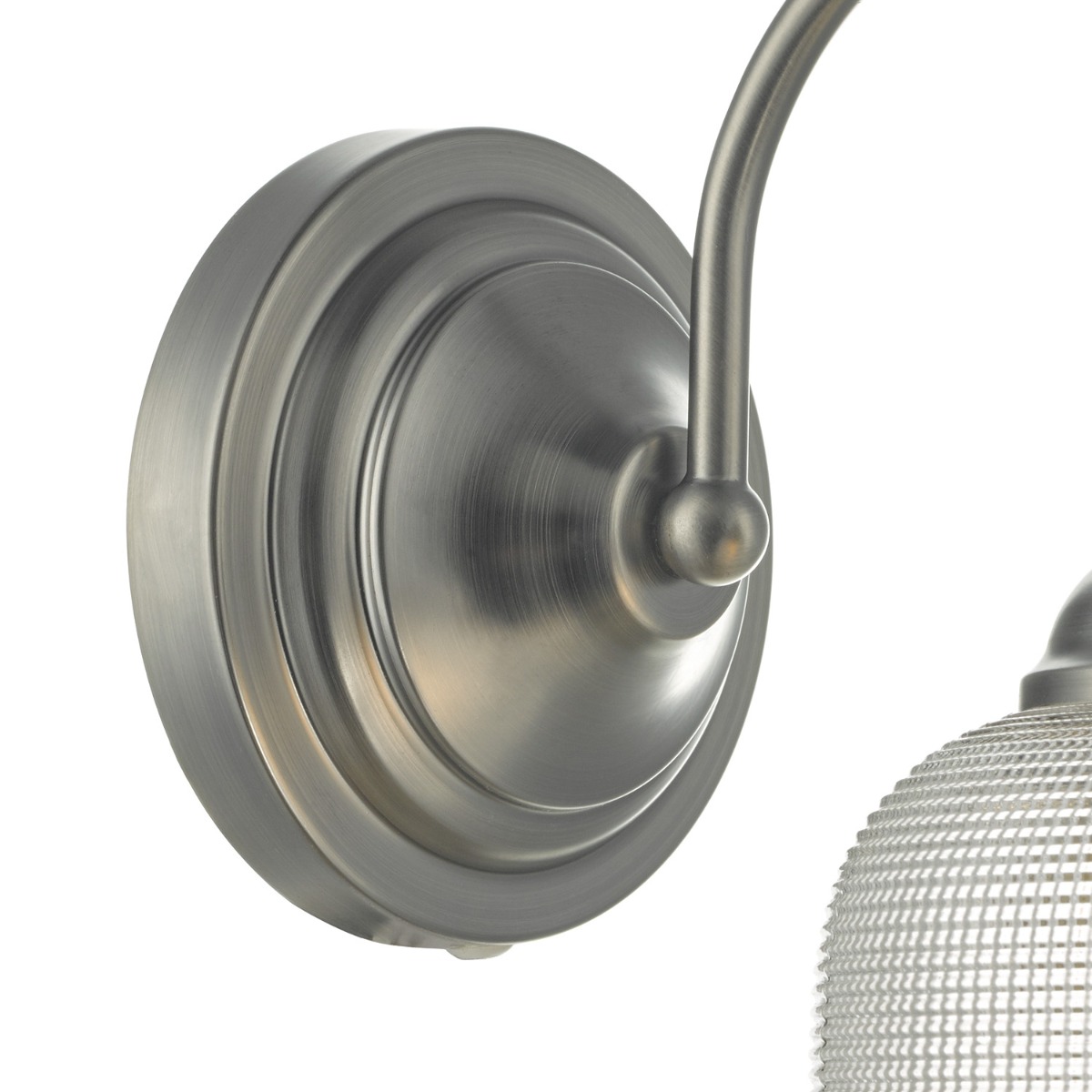 Tack Wall Light Industrial Nickel and Textured Glass