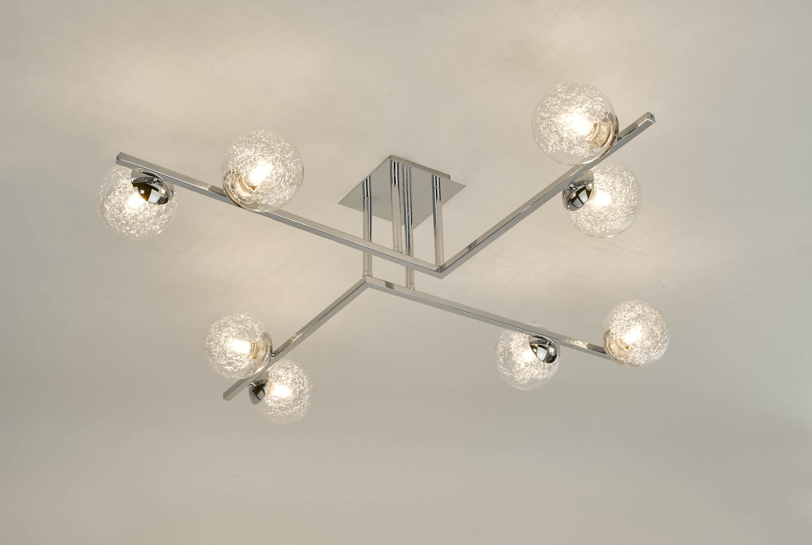 Taghrid 8 Light Semi-Flush Polished Chrome and Glass