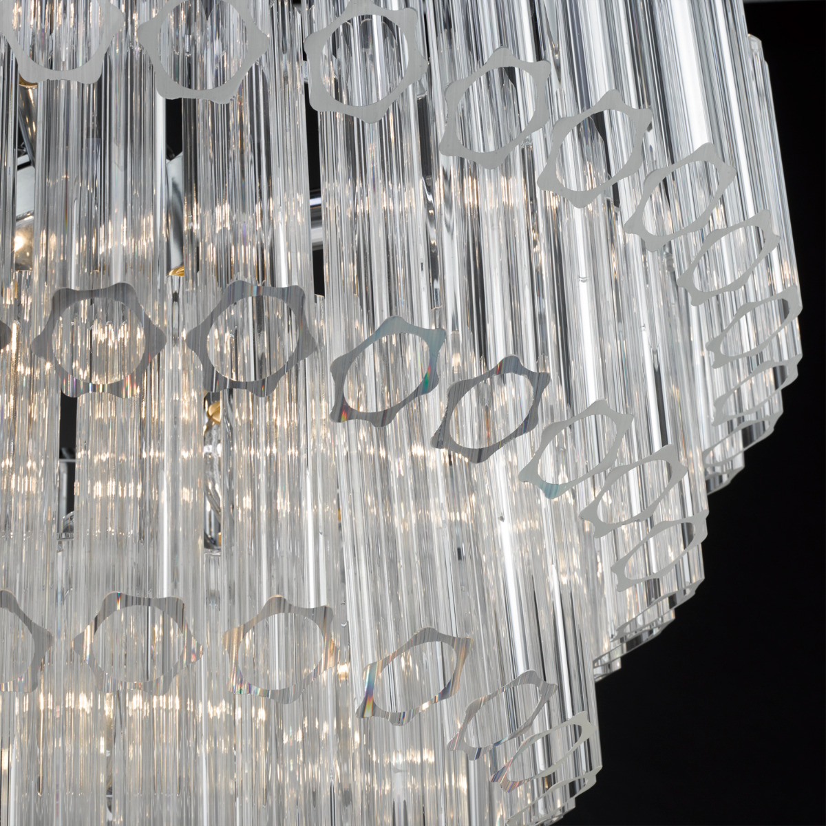 Tuvalu 9 Light Chandelier Glass and Polished Chrome