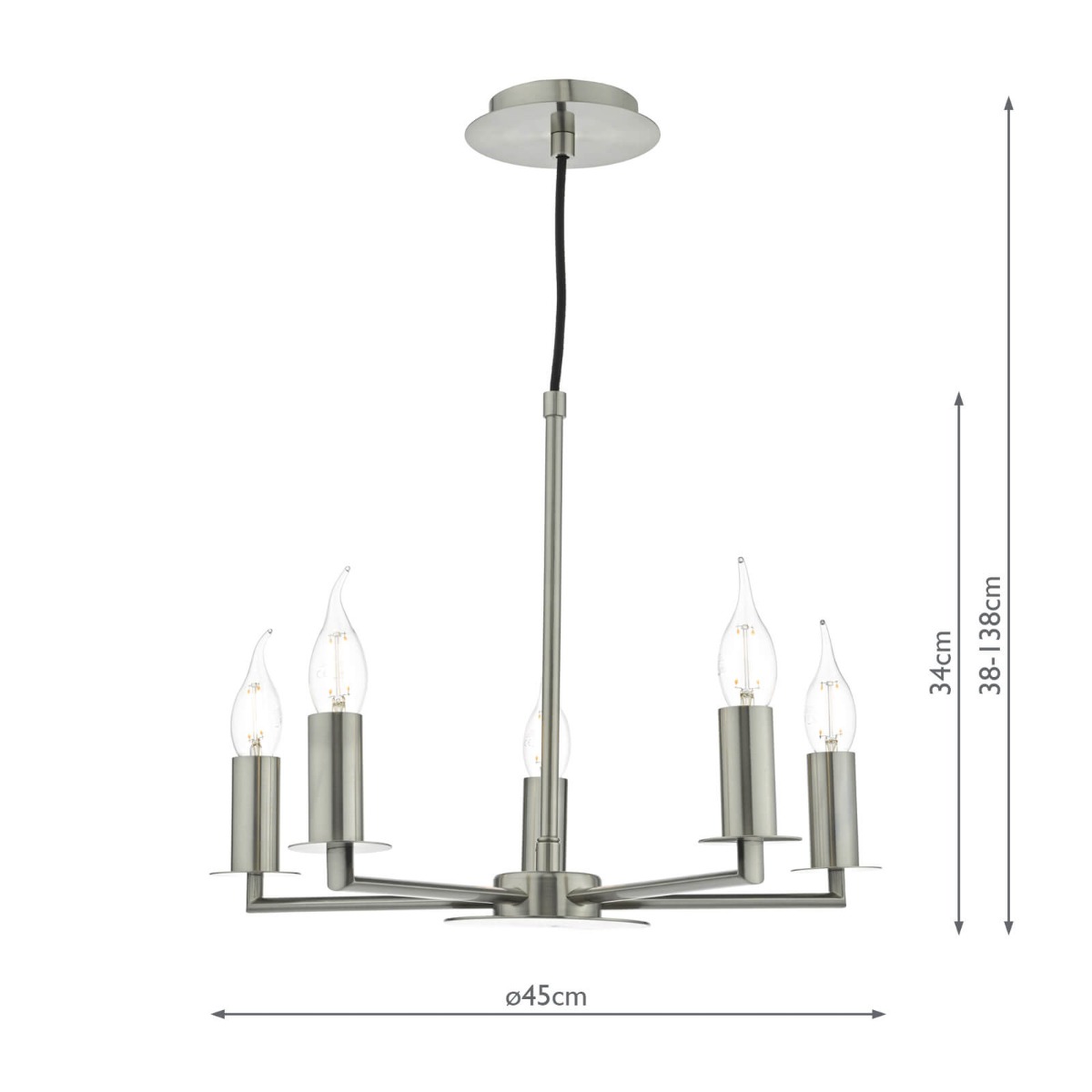 Tyler 5lt Pendant Satin Nickel Fitting Only