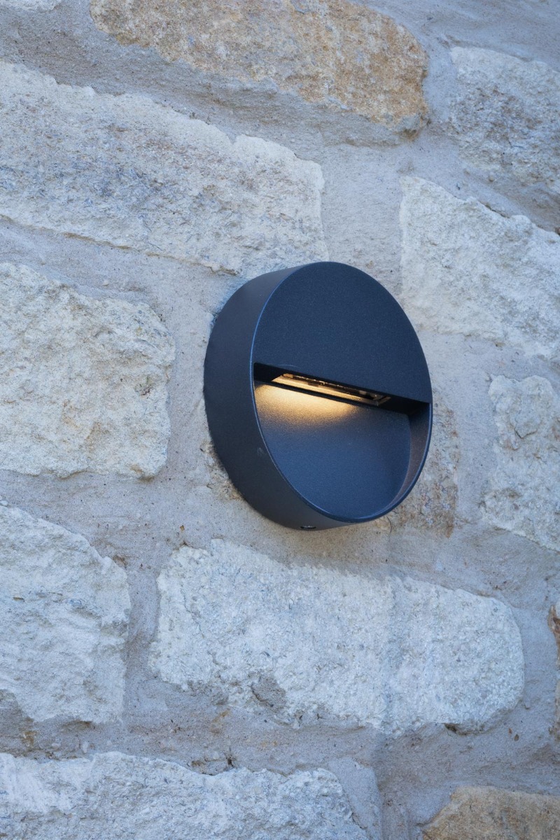 Ugo Outdoor Wall Light Round Eyelid Anthracite IP65 LED